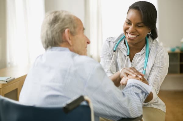 Caregiver assuring client